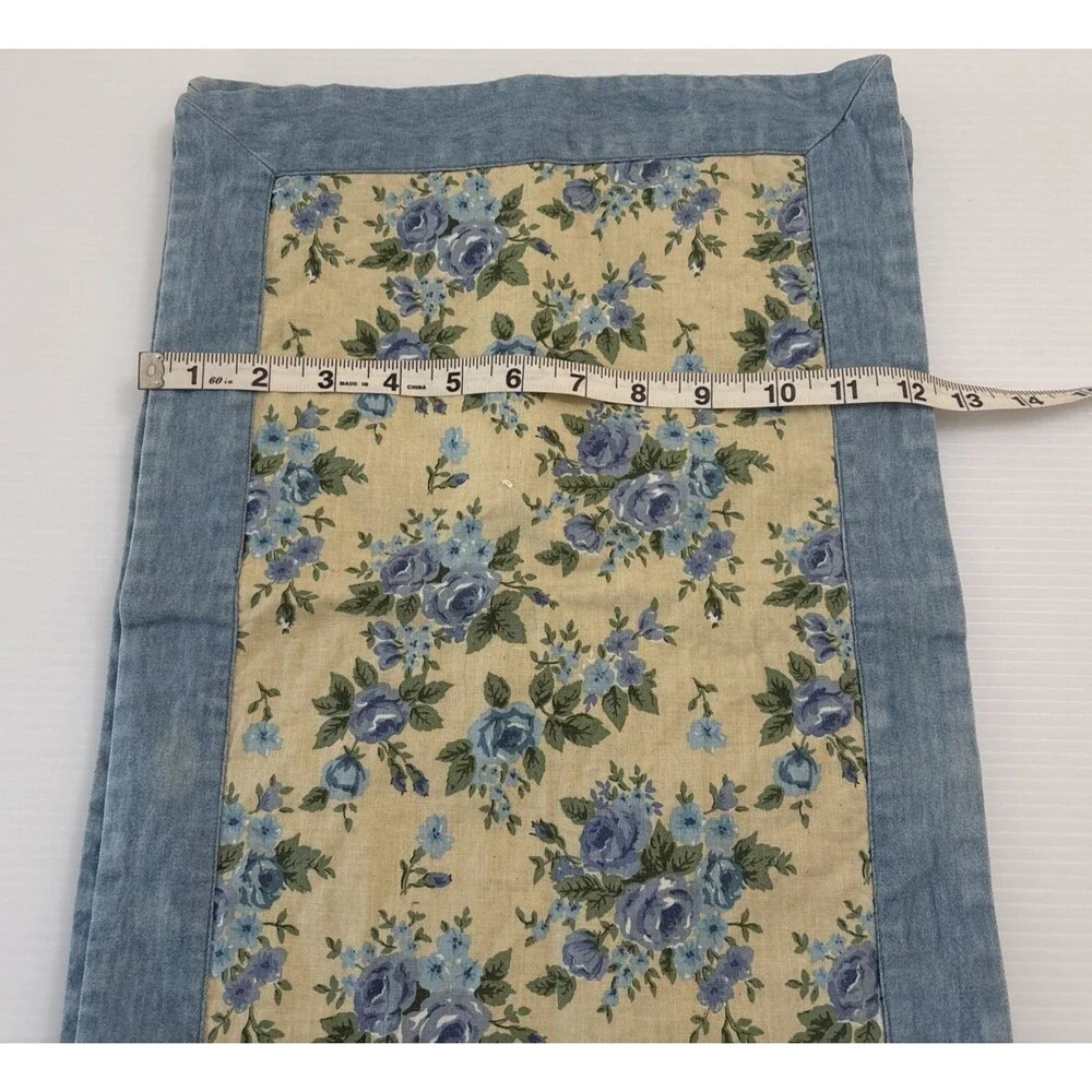 Placemats Set of Four Blue, Yellow and Green With Flowers